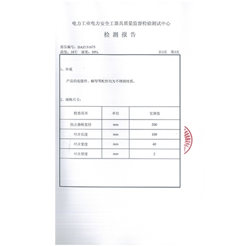 高压接近防止器检测报告