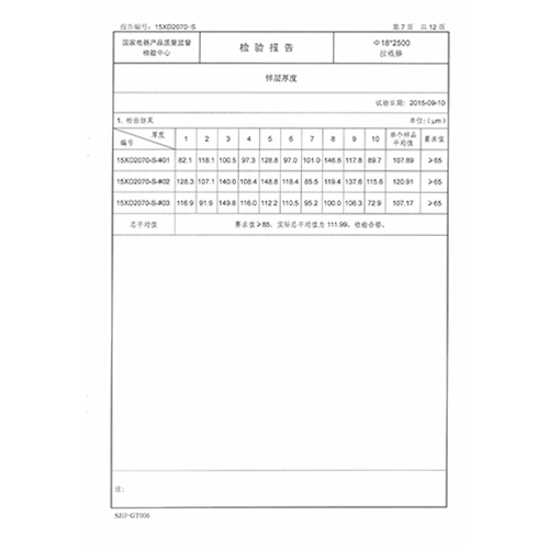 拉线棒检测报告