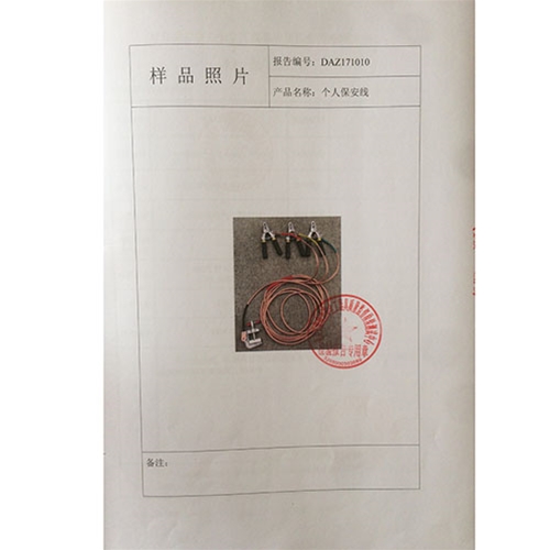 个人保安线 0.4KV检测报告